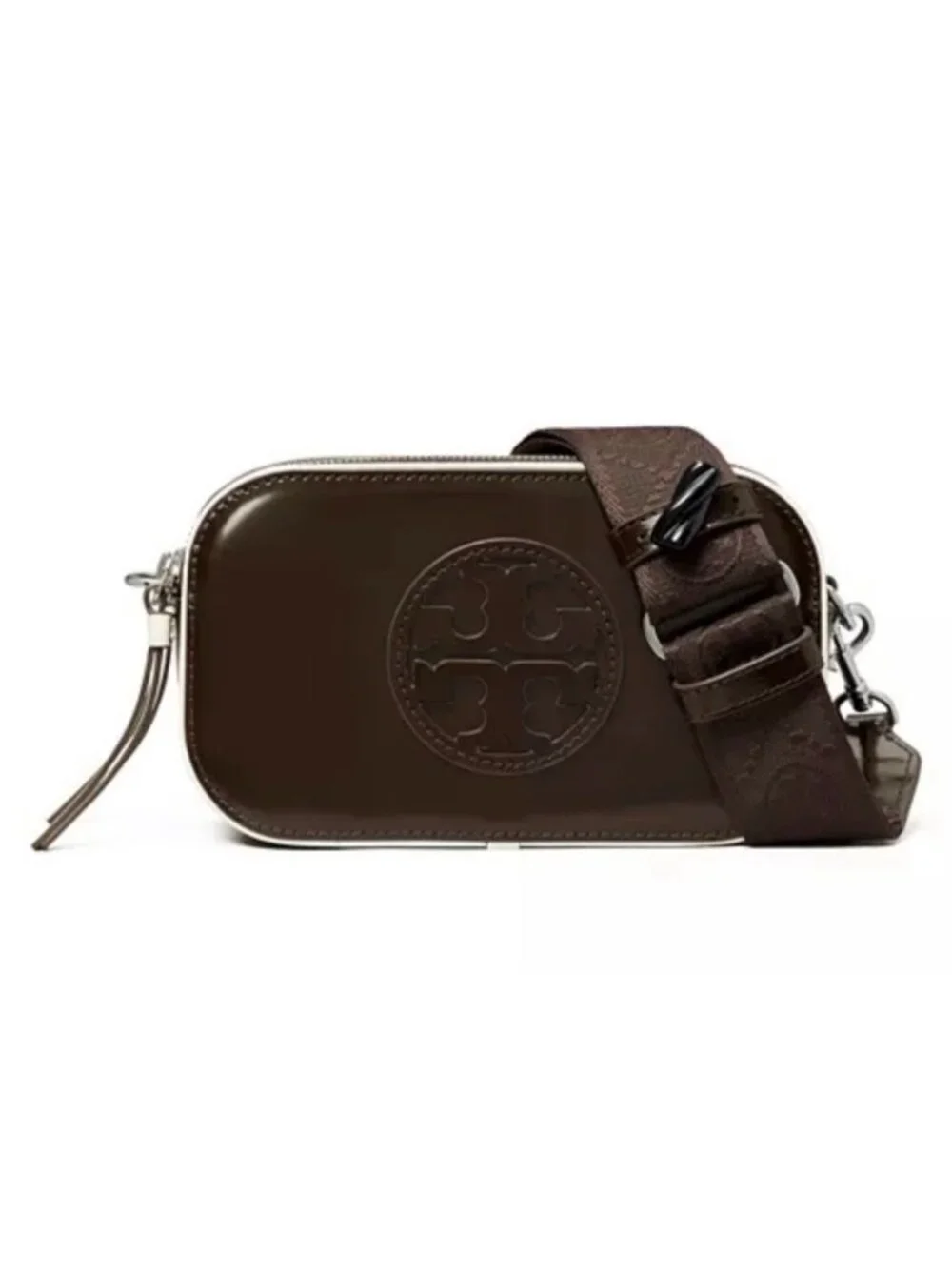 TORY BURCH x Bonbon NYC Miller Mini Cola Leather Crossbody Bag NEW NWT